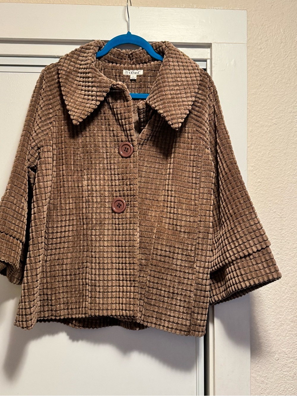 Women's Textured Teddy Jacket in Brown -